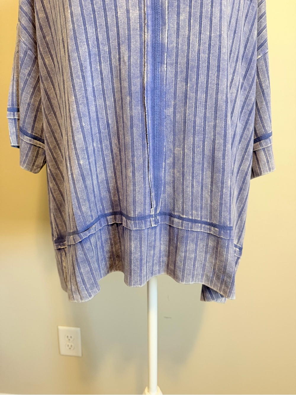 Zenana Ribbed Acid Wash Half Sleeve oversized Top in Marlin size s/m NIB - Picture 4 of 8